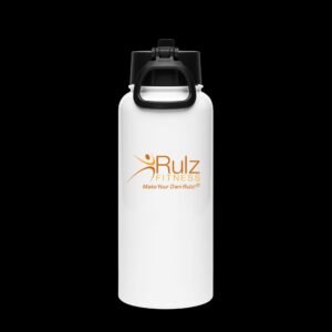 Rulz Fitness Stainless steel water bottle with a straw lid